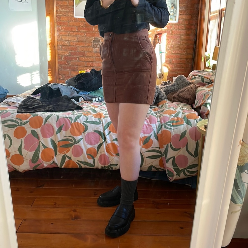 Everlane Brown Canvas Mini Skirt